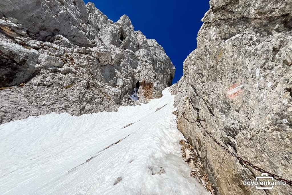 Reťaze v G'hackte Route.