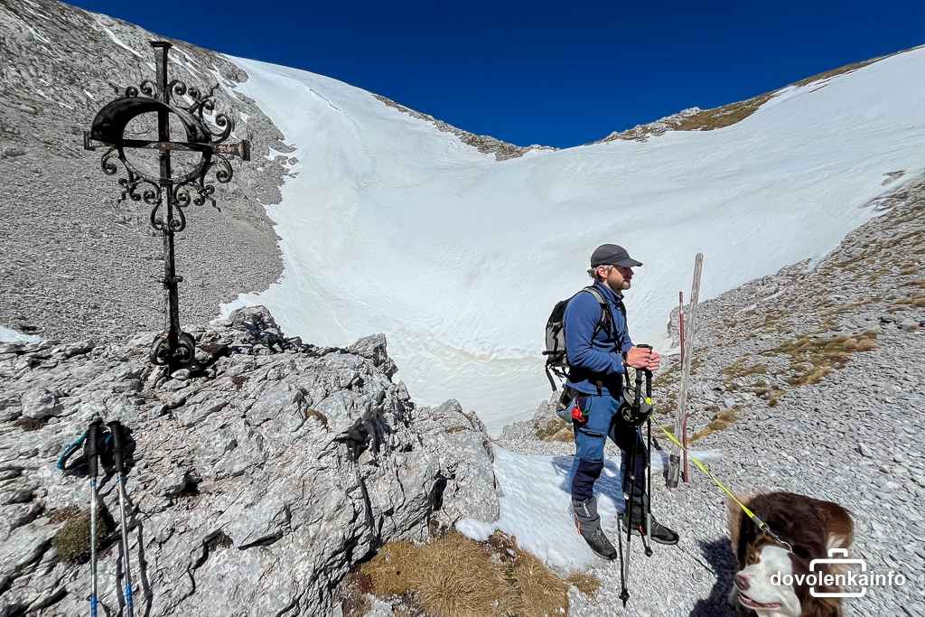 Snehový kotol na Hochschwabe.