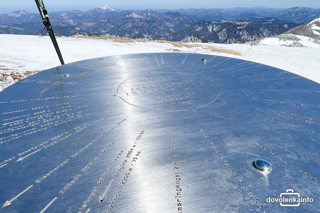 Popis výhľadov z Hochschwabu.