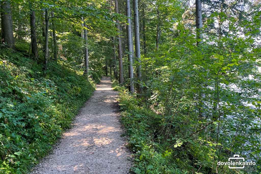 Okružná trasa po brehu jazera Lunzer See.