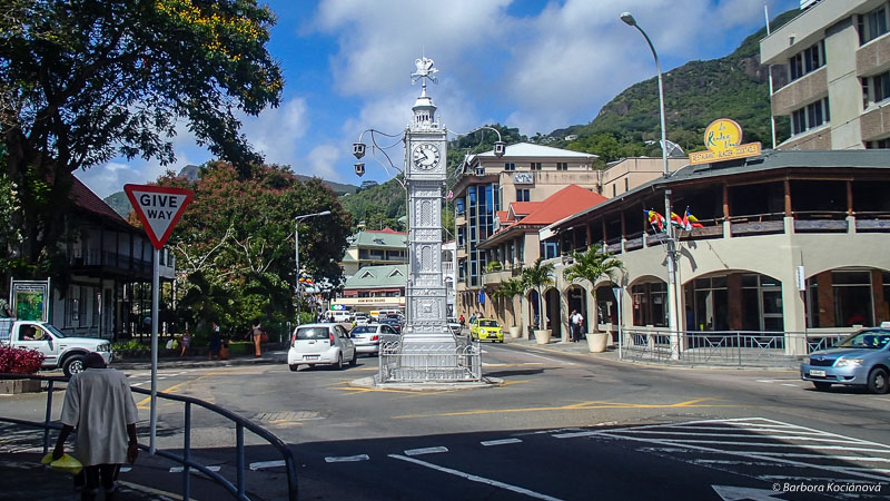Victoria Clocktower, mesto Victoria, ostrov Mahé